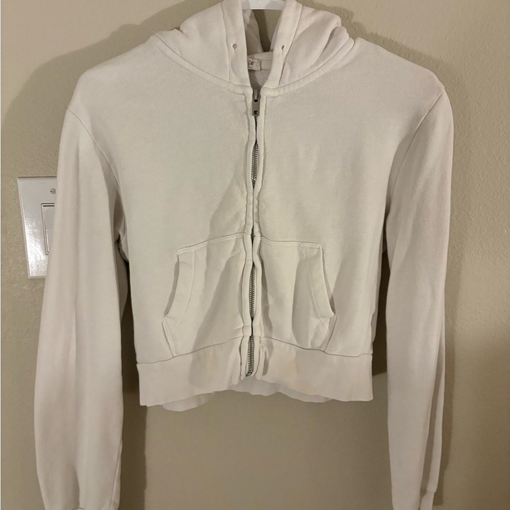 Brandy Melville Cream Zip-Up Jacket